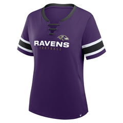 Baltimore Ravens Women's Redzone Draw Play Athena Lace-Up T-Shirt - Purple outlet