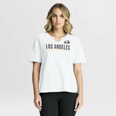 Los Angeles Rams Women's Redzone Slub Boxy T-Shirt - White discount