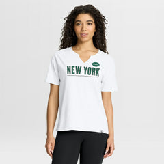 New York Jets Women's Redzone Slub Boxy T-Shirt - White cheap