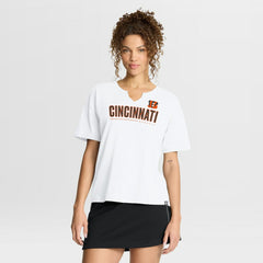 Cincinnati Bengals Women's Redzone Slub Boxy T-Shirt - White outlet