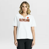 Cleveland Browns Women's Redzone Slub Boxy T-Shirt - White discount