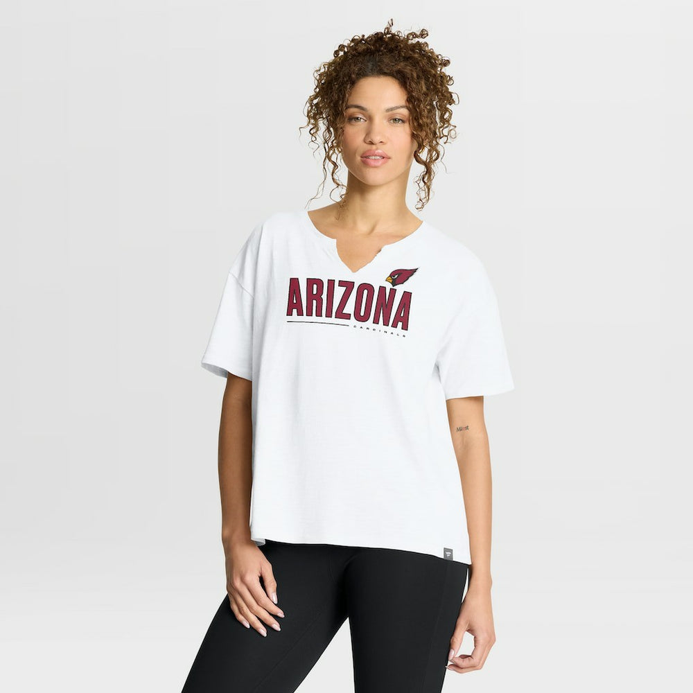 Arizona Cardinals Women's Redzone Slub Boxy T-Shirt - White discount