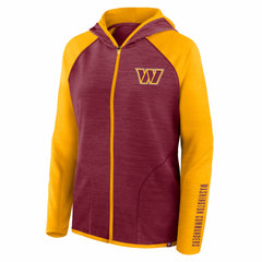 Washington Commanders Women's Redzone End Around Pass Raglan Full-Zip Hoodie - Burgundy/Gold discount