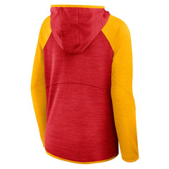 Kansas City Chiefs Women's Redzone End Around Pass Raglan Full-Zip Hoodie - Red/Gold on sale
