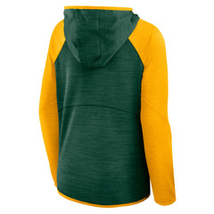 Green Bay Packers Women's Redzone End Around Pass Raglan Full-Zip Hoodie - Green/Gold outlet