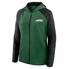 New York Jets Women's Redzone End Around Pass Raglan Full-Zip Hoodie - Green/Black for sale