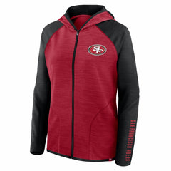 San Francisco 49ers Women's Redzone End Around Pass Raglan Full-Zip Hoodie - Scarlet/Black online