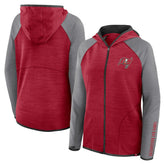 Tampa Bay Buccaneers Women's Redzone End Around Pass Raglan Full-Zip Hoodie - Red/Pewter outlet