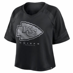 Kansas City Chiefs Women's Oversized Raglan V-Neck Blackout Fashion Jersey on sale