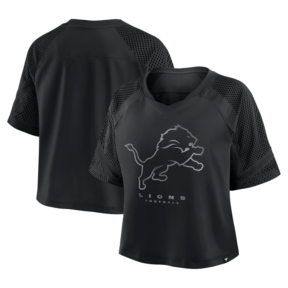 Detroit Lions Women's Oversized Raglan V-Neck Blackout Fashion Jersey outlet