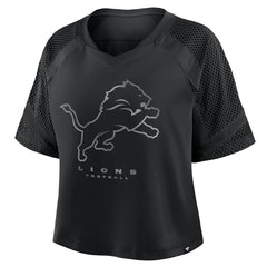 Detroit Lions Women's Oversized Raglan V-Neck Blackout Fashion Jersey outlet