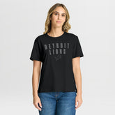 Detroit Lions Women's Blackout Kneel Down Legacy T-Shirt - Black on sale