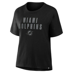 Miami Dolphins Women's Blackout Kneel Down Legacy T-Shirt - Black on sale