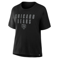 Chicago Bears Women's Blackout Kneel Down Legacy T-Shirt - Black for sale