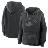 Kansas City Chiefs Women's Oversized Raglan Gridiron Hoodie - Black for sale