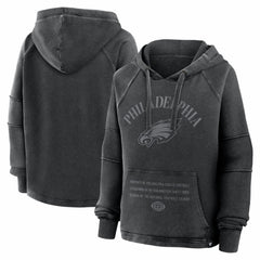 Philadelphia Eagles Women's Oversized Raglan Gridiron Hoodie - Black on sale