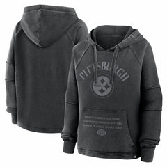 Pittsburgh Steelers Women's Oversized Raglan Gridiron Hoodie - Black cheap