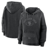 San Francisco 49ers Women's Oversized Raglan Gridiron Hoodie - Black on sale