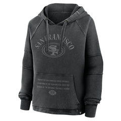 San Francisco 49ers Women's Oversized Raglan Gridiron Hoodie - Black on sale