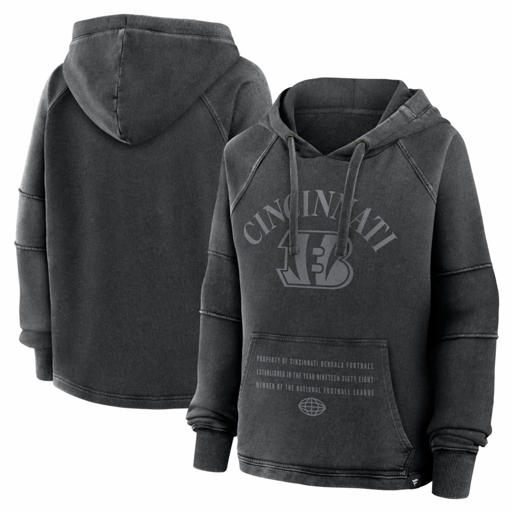 Cincinnati Bengals Women's Oversized Raglan Gridiron Hoodie - Black outlet