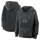 Cincinnati Bengals Women's Oversized Raglan Gridiron Hoodie - Black outlet