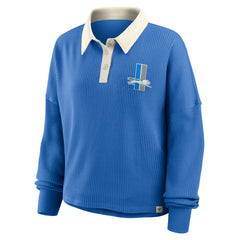 Detroit Lions Women's Oversized Hometown Premium Thermal Long Sleeve Shirt - Blue on sale