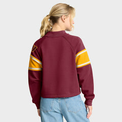 Washington Commanders Oversized Hometown Toss Sweep Mock Neck Pullover - Burgundy cheap