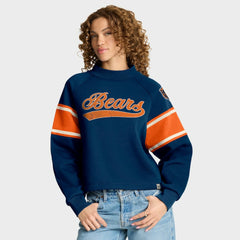 Chicago Bears Oversized Hometown Toss Sweep Mock Neck Pullover - Navy on sale