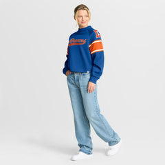 Denver Broncos Oversized Hometown Toss Sweep Mock Neck Pullover - Royal outlet