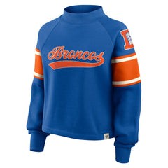 Denver Broncos Oversized Hometown Toss Sweep Mock Neck Pullover - Royal outlet