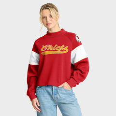 Kansas City Chiefs Oversized Hometown Toss Sweep Mock Neck Pullover - Red discount