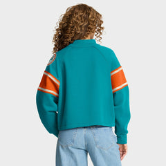 Miami Dolphins Oversized Hometown Toss Sweep Mock Neck Pullover - Aqua discount