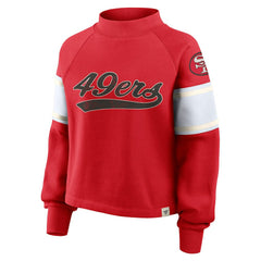 San Francisco 49ers Oversized Hometown Toss Sweep Mock Neck Pullover - Scarlet on sale