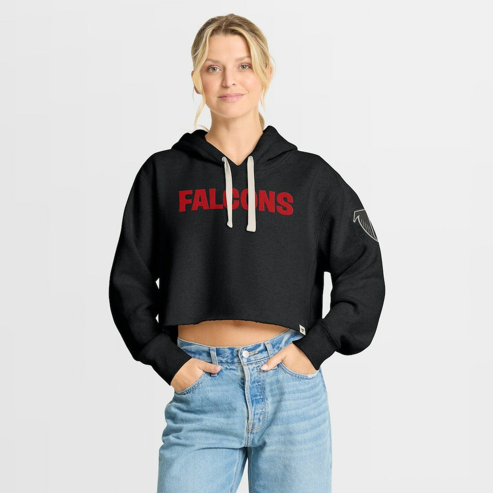 Atlanta Falcons Women's Oversized Hometown Heritage Cropped Hoodie - Black on sale