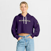 Baltimore Ravens Women's Oversized Hometown Heritage Cropped Hoodie - Purple discount