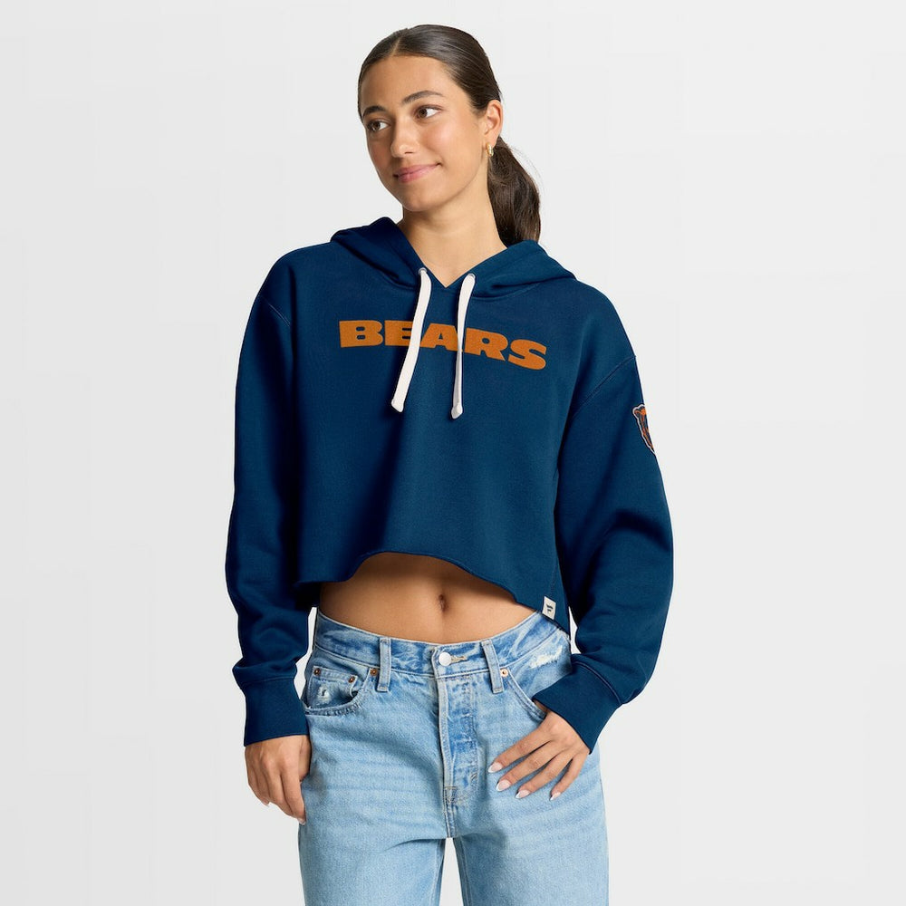 Chicago Bears Women's Oversized Hometown Heritage Cropped Hoodie - Navy outlet