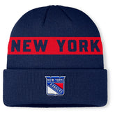 New York Rangers Fanatics Authentic Pro Rink Cuffed Knit Hat - Navy Hats