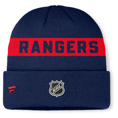 New York Rangers Fanatics Authentic Pro Rink Cuffed Knit Hat - Navy Hats