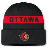 Ottawa Senators Fanatics Authentic Pro Rink Cuffed Knit Hat - Black Hats