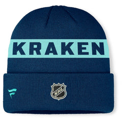 Seattle Kraken Fanatics Authentic Pro Rink Cuffed Knit Hat - Deep Sea Blue Hats