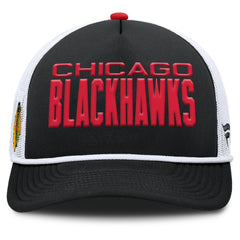 Chicago Blackhawks Fanatics Authentic Pro Rink A-Frame Adjustable Hat - Black/White Hats