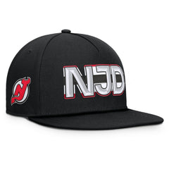 New Jersey Devils Fanatics Authentic Pro Rink Team Code Snapback Hat - Black Jerseys
