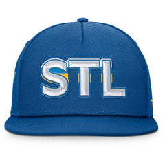 St. Louis Blues Fanatics Authentic Pro Rink Team Code Snapback Hat - Blue Hats