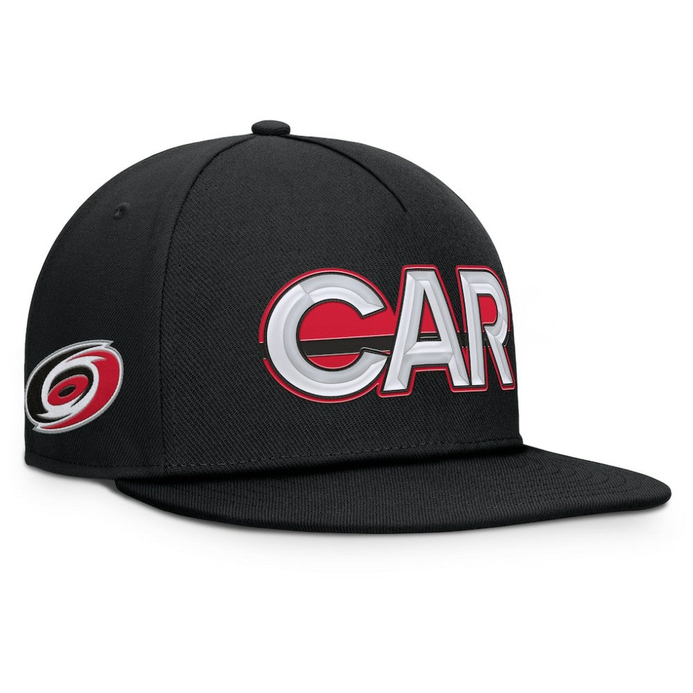 Carolina Hurricanes Fanatics Authentic Pro Rink Team Code Snapback Hat - Black Hats