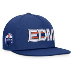Edmonton Oilers Fanatics Authentic Pro Rink Team Code Snapback Hat - Royal Hats