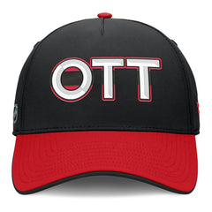 Ottawa Senators Fanatics Authentic Pro Rink Team Code Flex Hat - Black/Red Hats