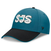San Jose Sharks Fanatics Authentic Pro Rink Team Code Flex Hat - Teal/Black Hats