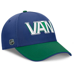 Vancouver Canucks Fanatics Authentic Pro Rink Team Code Flex Hat - Blue/Green Hats