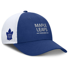 Toronto Maple Leafs Fanatics Authentic Pro Rink Lockup Adjustable Trucker Hat - Blue/White Hats