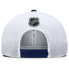 New York Rangers Fanatics Authentic Pro Rink Lockup Adjustable Trucker Hat - Navy/White Hats